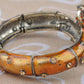 Antique Brass Topaz Colored Loch Ness Sea Monster Bangle Bracelet