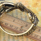 Vintage Glam Encrusted Ribbon Bow Loop Cuff Bangle Bracelet