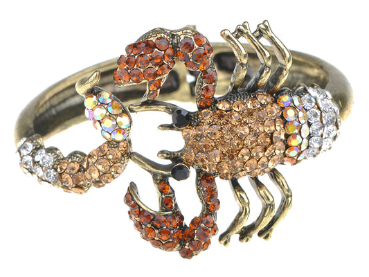 Scorpion Wrap Bangle Bracelet Topaz Colored Scorpio