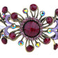 Vintage Iridescent Violet Purple Star Flower Bead Rustic Cuff Bangle Bracelet