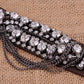 Rocker Leather Studded Chain Button Snap Wrap Cuff Bracelet