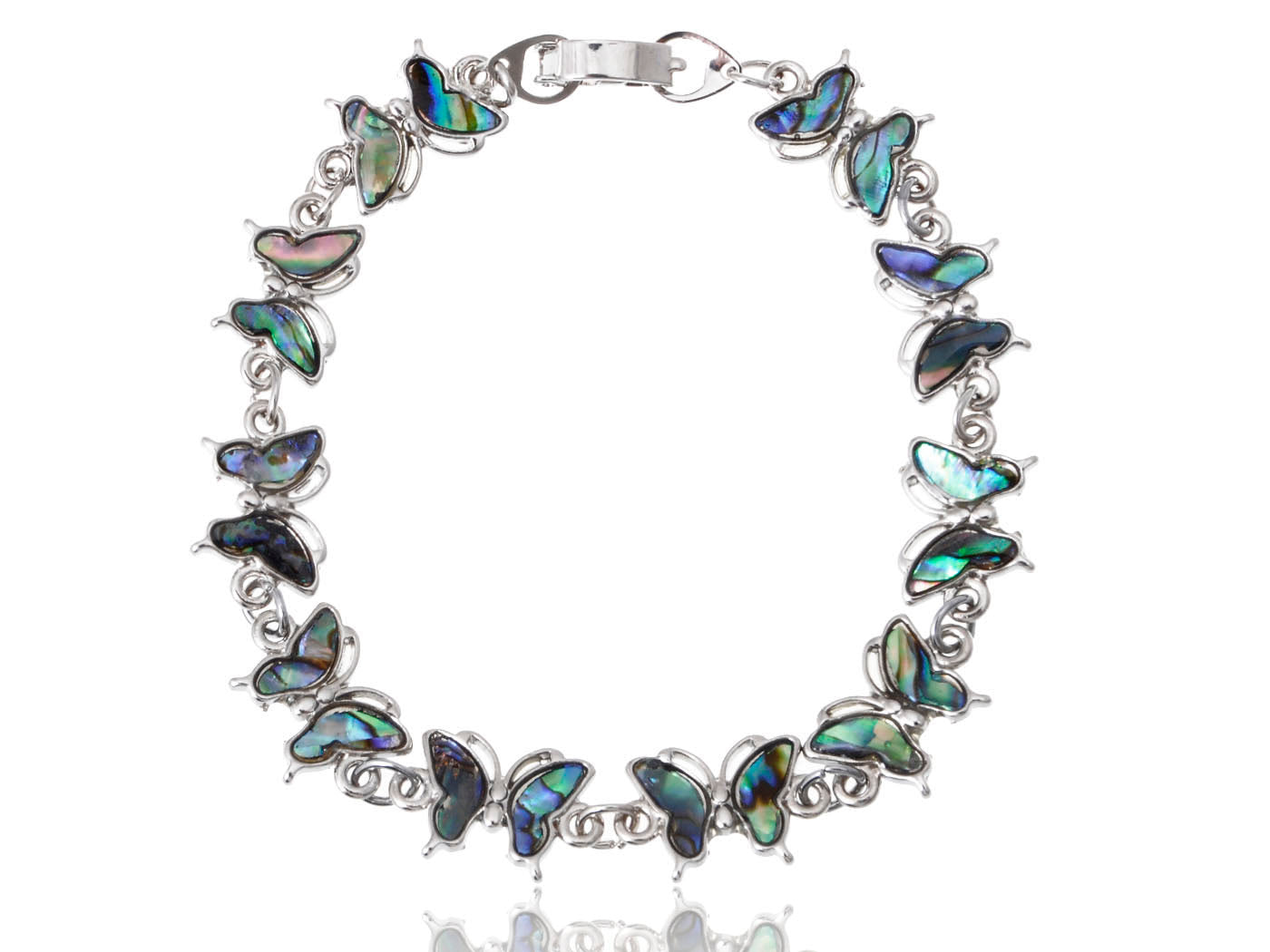 Abalone Colored Multiple Butterfly Circle Bracelet