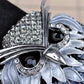 Ombre Grey Wise Owl Bird Face Head Bangle Bracelet