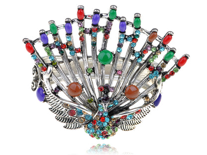 Rainbow Peacock Bird Bracelet Bangle Cuff