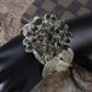 Black Spring Flower Wired Bracelet Bangle Cuff