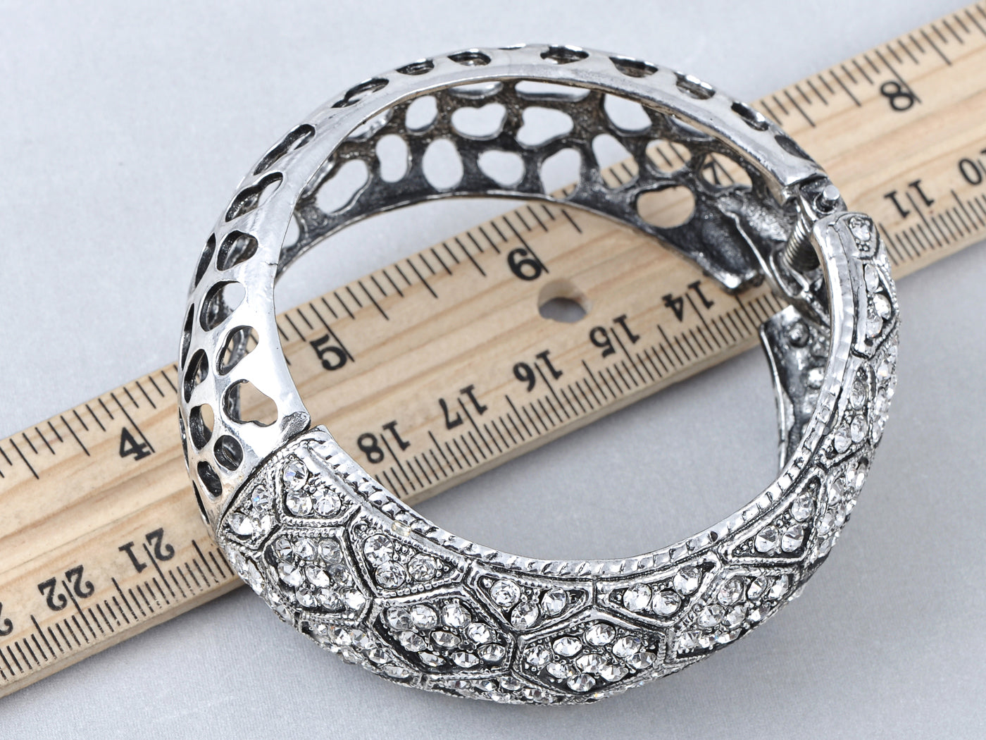 Antique Silver Elements Tarnished Cuff Bracelet
