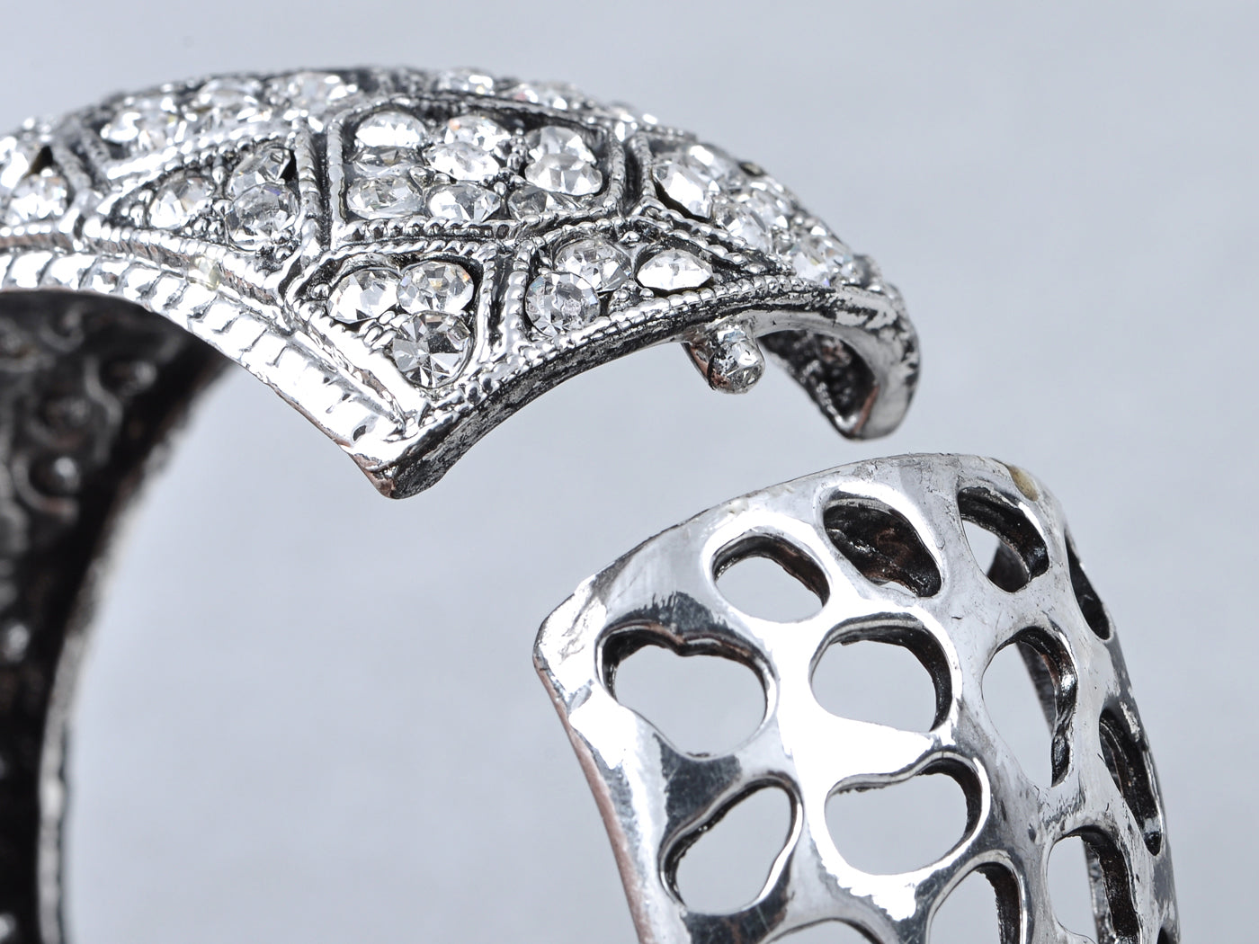 Antique Silver Elements Tarnished Cuff Bracelet