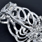 Beauty & Beast Rose Filigree Outline Cuff Bracelet