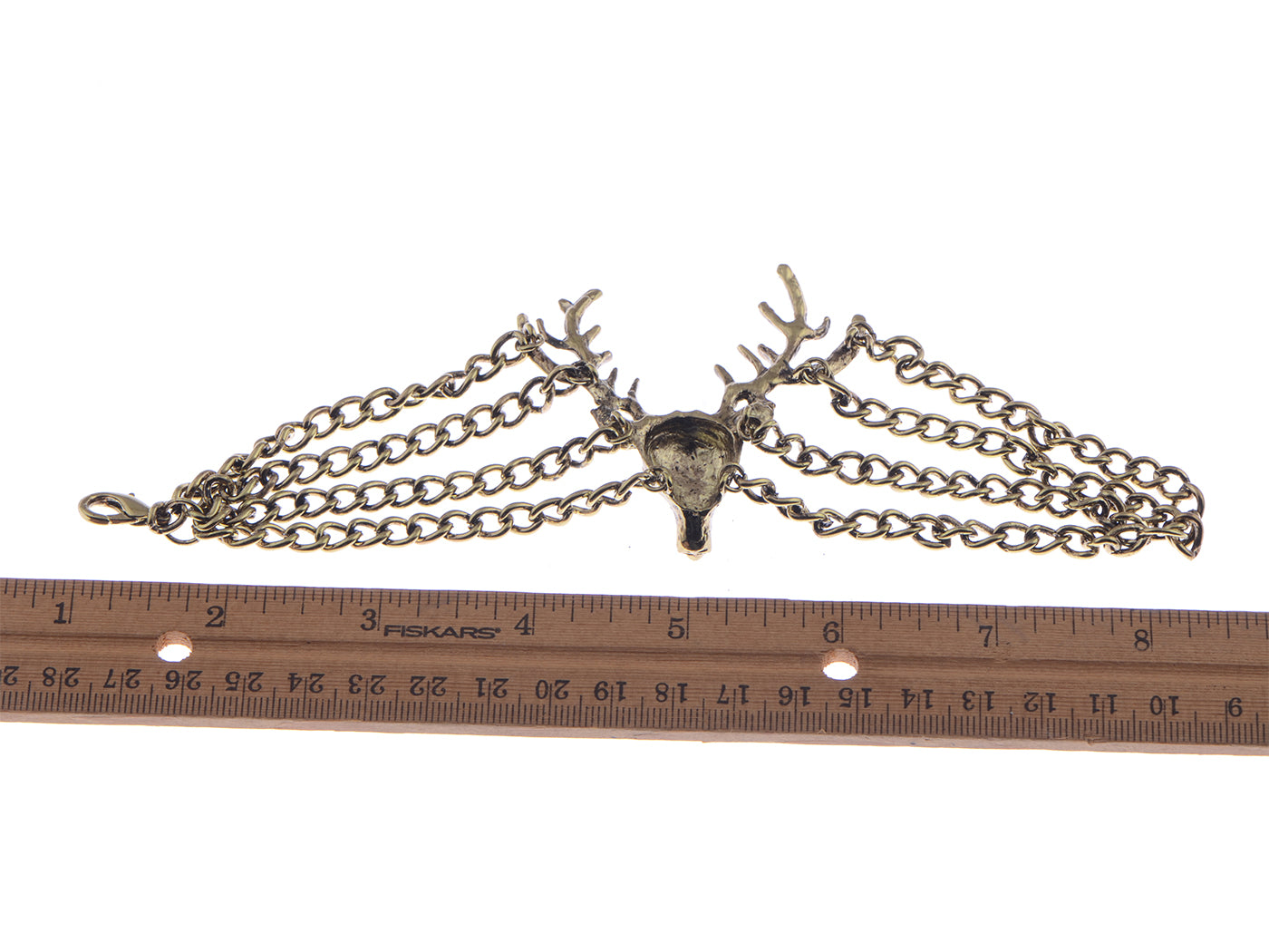 Vintage Antique Deer Bangle Chain Cuff Bracelet