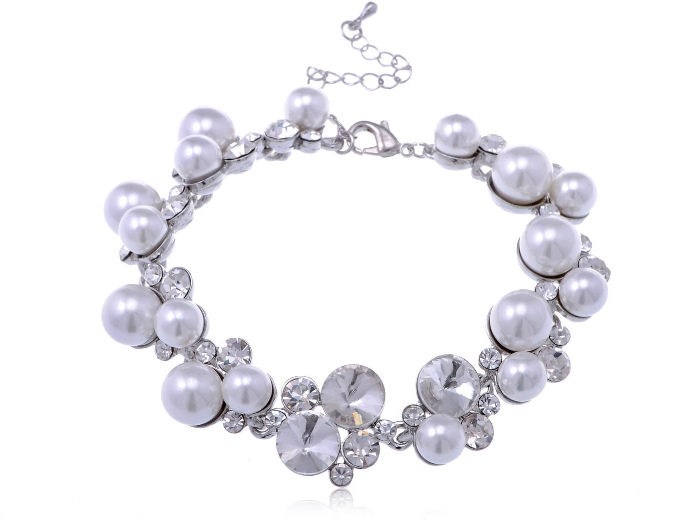 Genuine Encrusted Pearl Enhanced Chain Bracelet