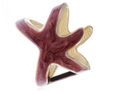 Abstract Purple Swirl Enamel Starfish Like Cutout Bracelet