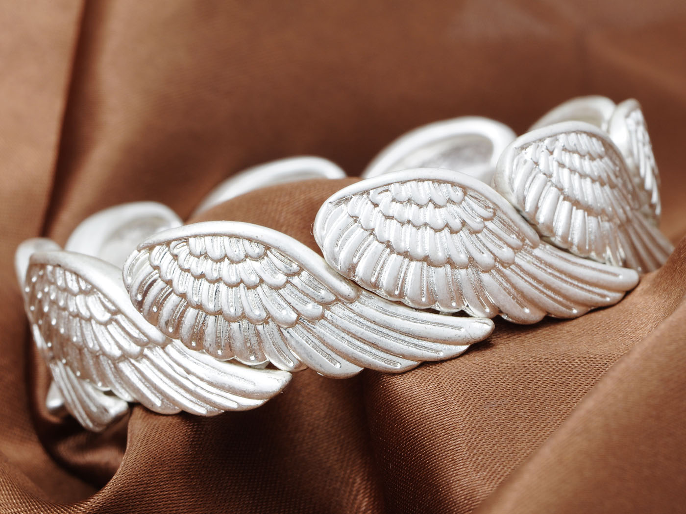 Matte Multi Angel Bird Feather Wings Bangle Bracelet