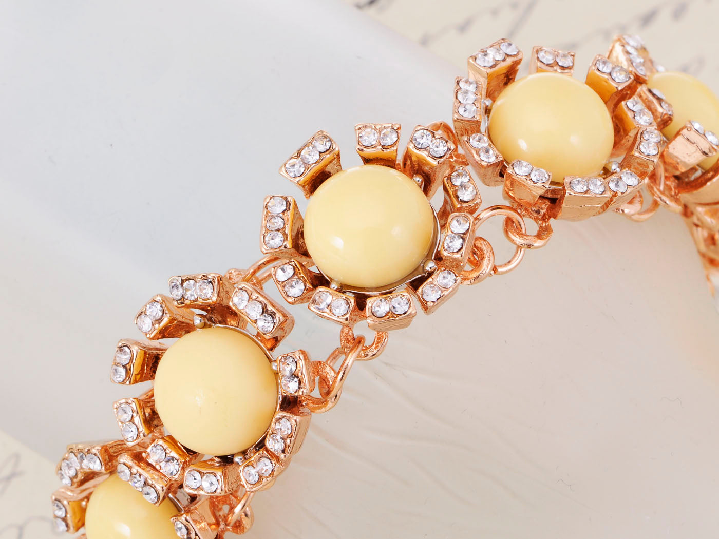 Sunshine Yellow Bead Chain Bracelet