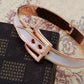 Contemporary White Enamel Buckled Belt Design Bracelet