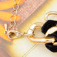 Venetian Black Velvet String Lion Head Chain Bracelet