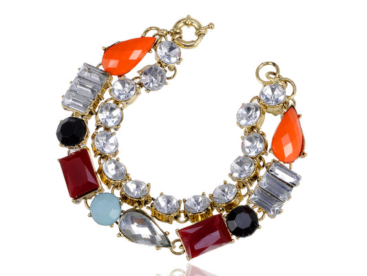 Contemporary Multicoloured Bead White Accented Bracelet