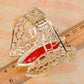 Gold Red Gems Honeycomb Bangle Bracelet