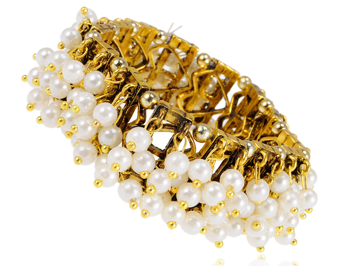 Pearl Embellished Linked Chain Bracelet