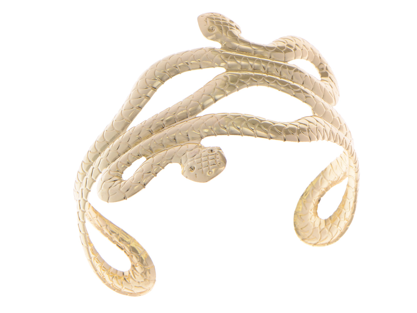 Asian Carved Twin Dancing Snakes Bracelet