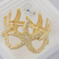 Alilang Womens Sparkly Aurora Borealis Crystals Textured Starfish Stretch Bangle Cuff Statement Bracelet