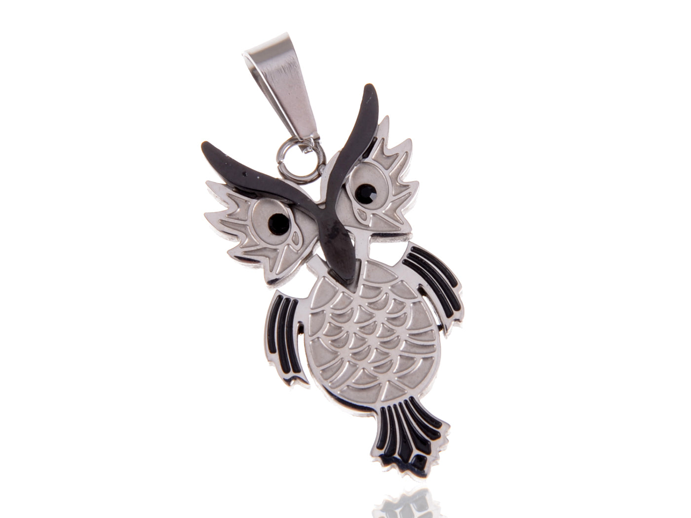 Stainless Steel Owl Bird Necklace Pendant