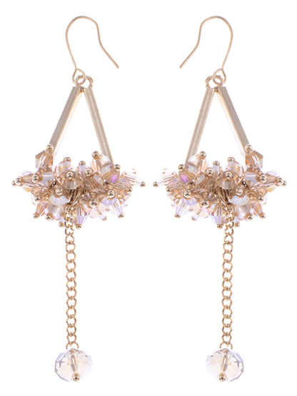 Boho Tribal Gold Turquoise Blue Seashell Chandelier Goddess Earrings - ALILANG.COM