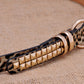 Leopard Print Gold Solid Geometry Beads Leather Belt