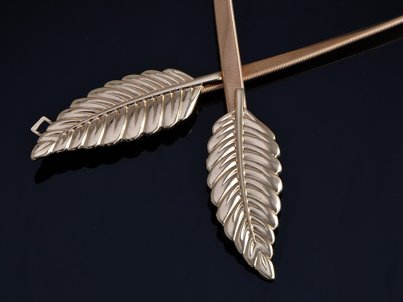 Gold Silver Leaf Elastic Waist Belts