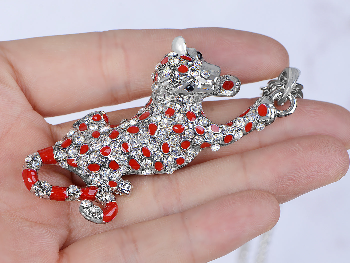 Red Spot Leopard Panther Tiger Lion Animal Pendant Necklace