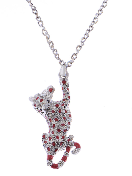 Red Spot Leopard Panther Tiger Lion Animal Pendant Necklace