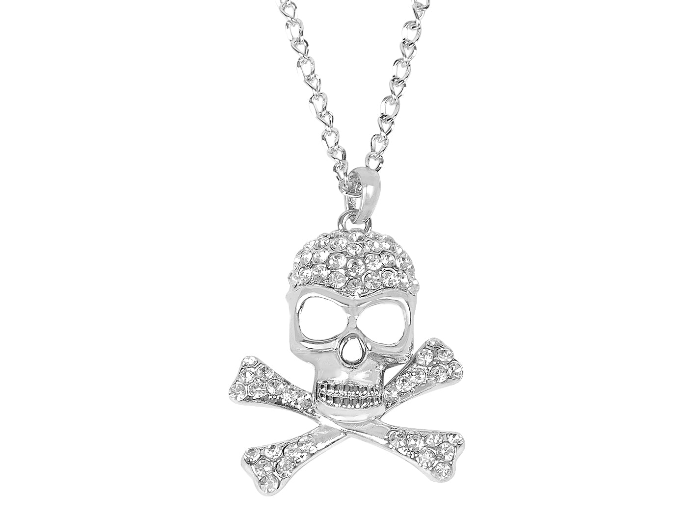 Skull Head Pirate Cut Out Halloween Pendant Necklace