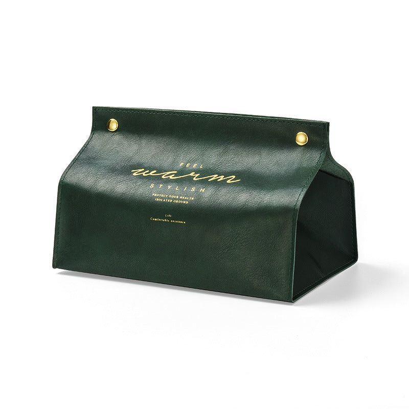 Decorative Fold-able Vegan Leather Tissue Box