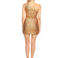One Shoulder Sequin Mini Dress