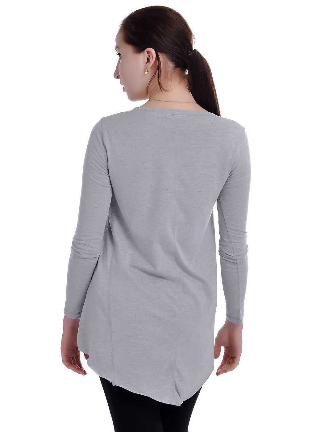 Grey Long Sleeve Skull and Cross Bones Top