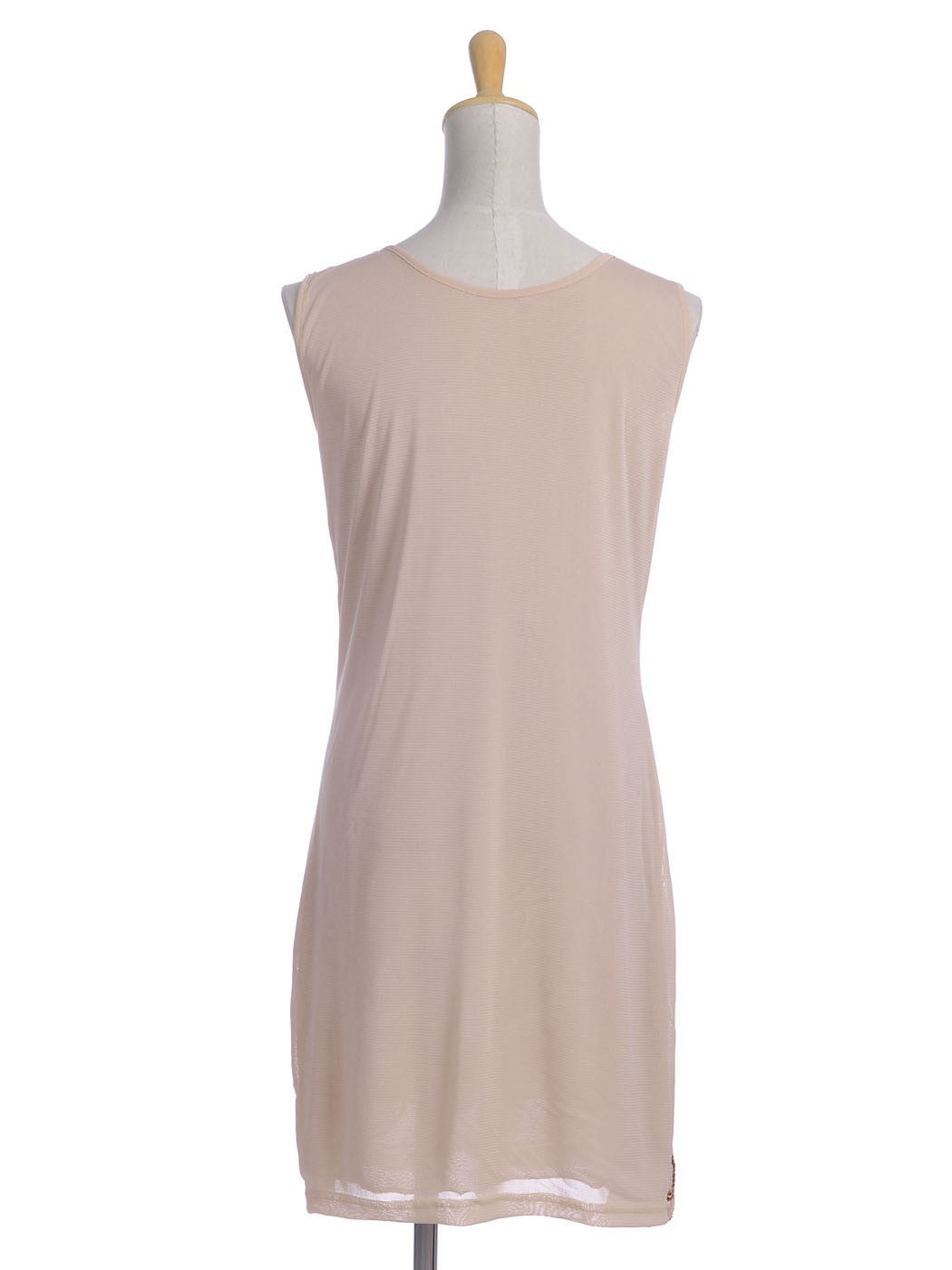 Pink Apricot Almond Shape Pattern Sequin Embellished Dress