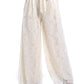 Anna-Kaci Womens Crochet Lace Boho Wide Leg High Waist Palazzo Trouser Pants