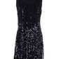 Glam Rhinestone and Sequin Embellished Shift Dress
