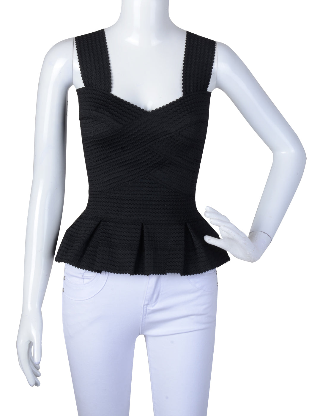 Romantic Fitted Bandage Peplum Top