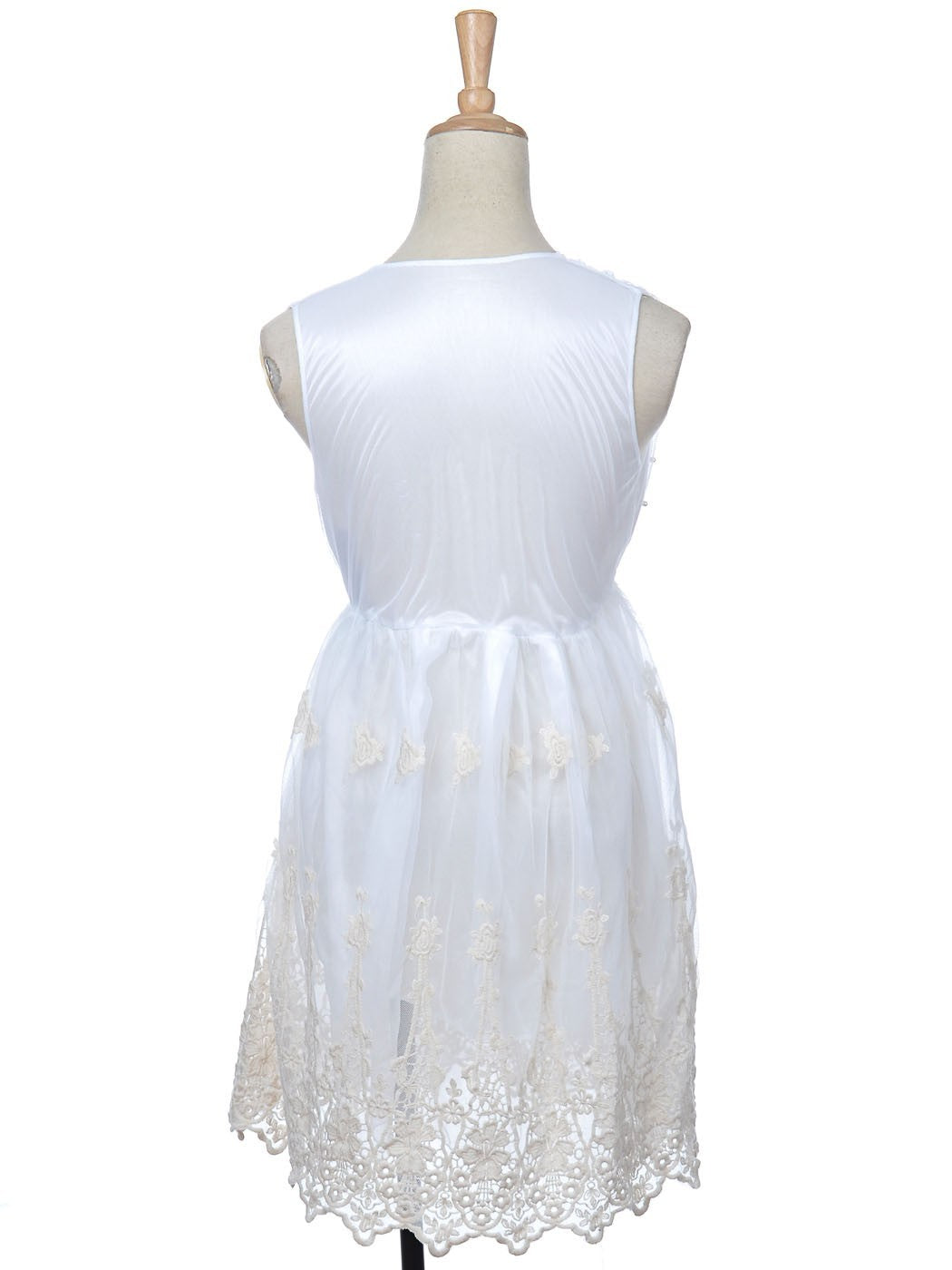 Free Size Cloud White Greek-Inspired Faux Pearl Bead Bridesmaid Dress