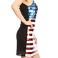 Spaghetti Strap Sleeveless USA American Flag Patriotic Sequin Dress