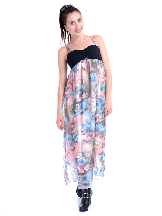 Floral Spring Delight Cami Top Faux Silky Dress