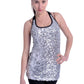 Anna-Kaci Womens S/M Fit Stretchy Front Confetti Sequins Halter Vest Tank Top