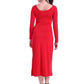 Red Simple Yet Chic 90's Inspired Stretch Fit Long Maxi Dress