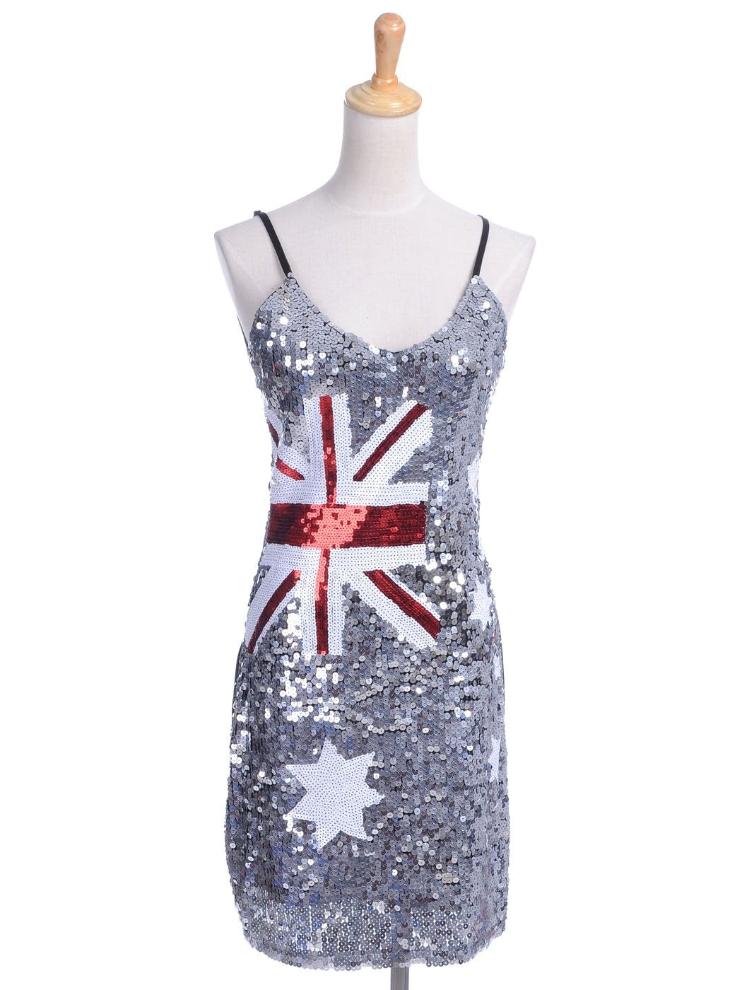 Australian Flag Sequin Slip Dress