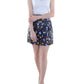 Womens Short Sequin Mini Skirt with Handed Beaded Flowers