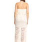 Womens White Lace Convertible Halter Strapless Maxi Dress Cover Up