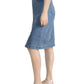 Women Comfy Soft Stretch Bodycon Blue Jean Pencil Midi Denim Skirt