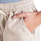 Stretch Drawstring Linen Pocket Shorts