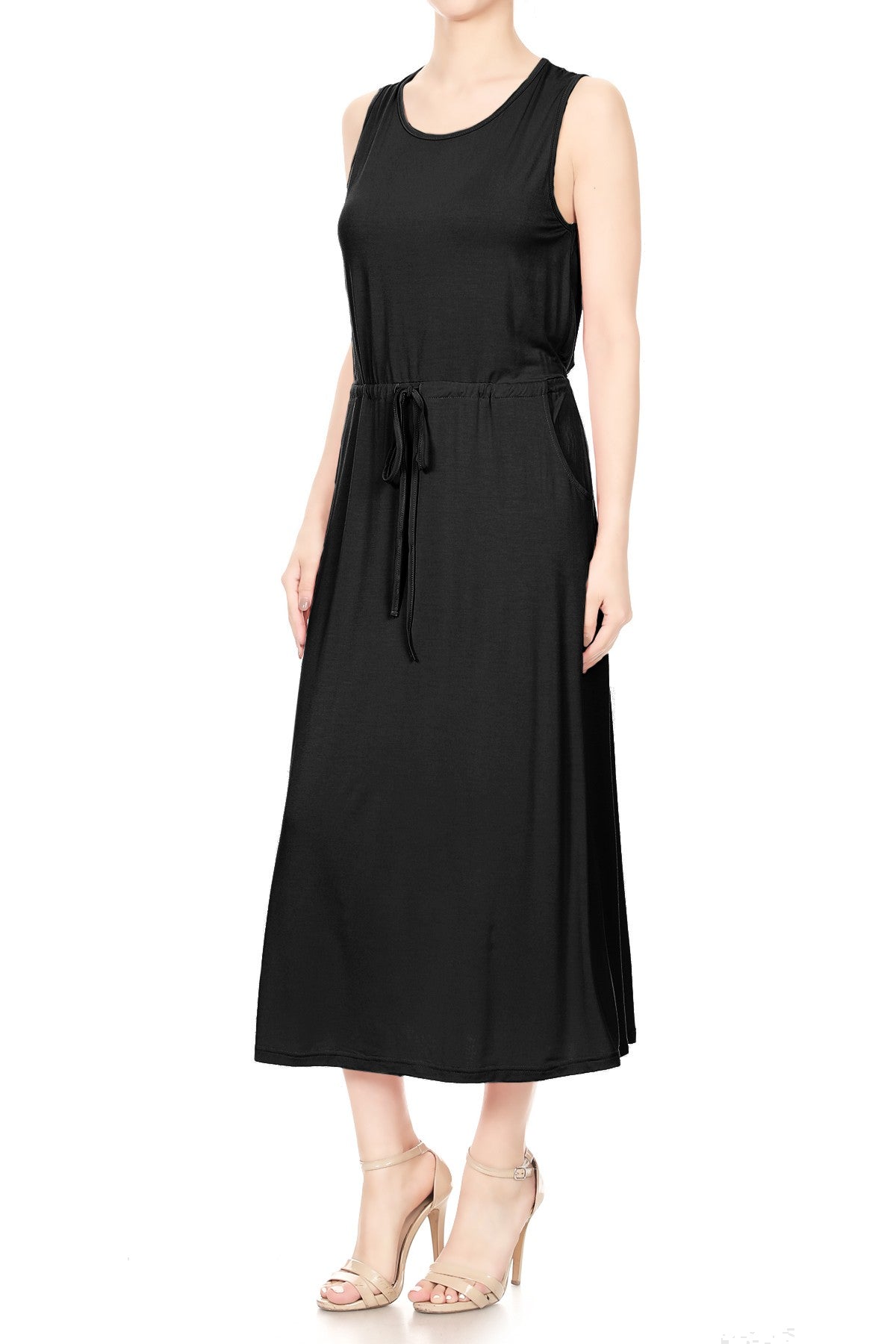 Staple Slip Gown Tied Front Dress With Pockets