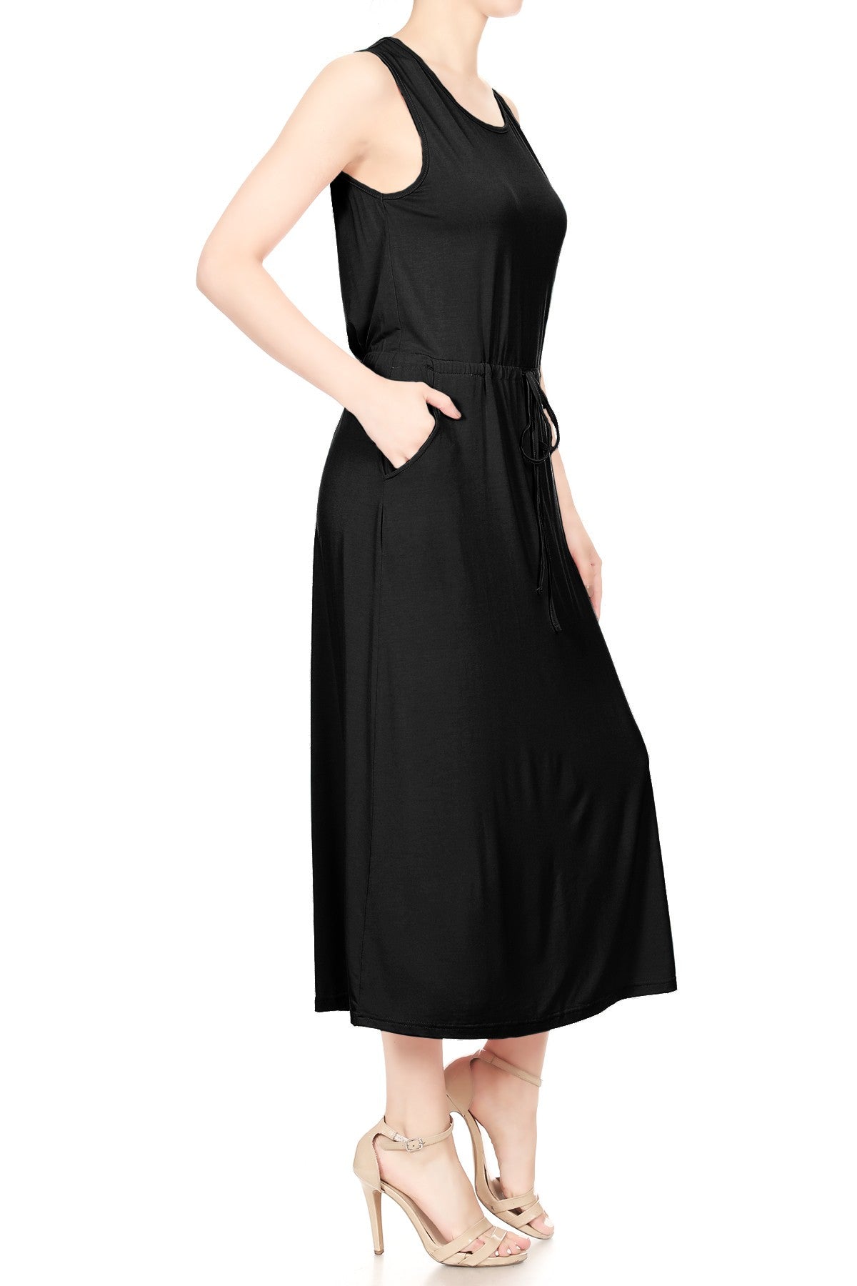 Staple Slip Gown Tied Front Dress With Pockets